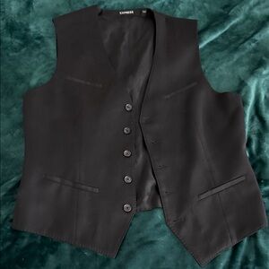Express Sleek Black Buttoned Vest